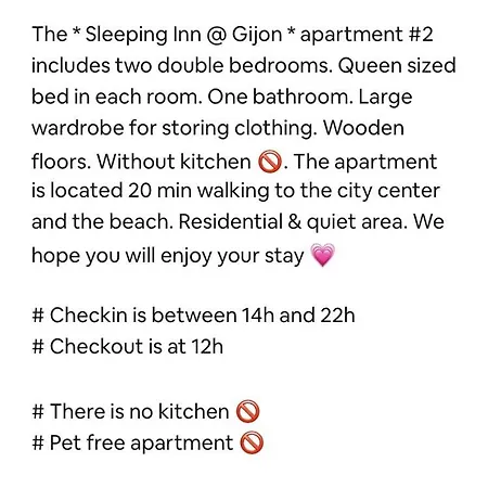 Sleeping Inn -- Guest House -- License Vut 786 -- Two Bedrooms With One Private Bathroom -- No Kitchen * Gijón